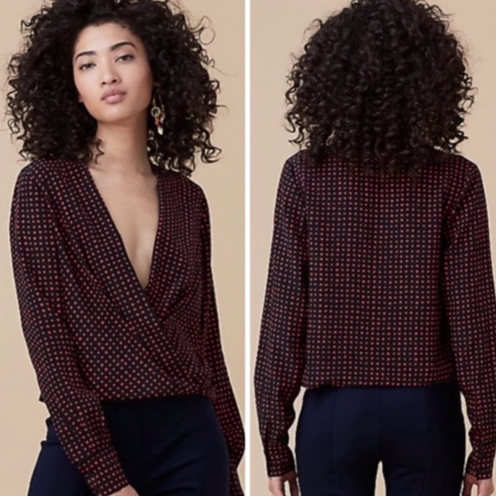 Diane Von Furstenberg Silk Drape Front Top